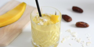 Beitragsbild des Blogbeitrags Drinks: Veganes Mango-Kokos-Lassi 