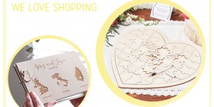 Beitragsbild des Blogbeitrags we love Shopping: Moderne Hochzeits-Gästebücher