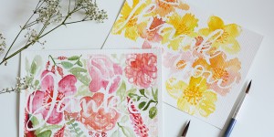 Beitragsbild des Blogbeitrags DIY: Dankeskarten mit Aquarell 