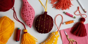 Beitragsbild des Blogbeitrags DIY: Filzornamente mit Stickerei
