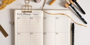 Beitragsbild des Blogbeitrags DIY: Minimalistisches Bullet Journal Setup für 2021