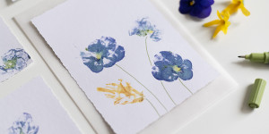 Beitragsbild des Blogbeitrags DIY: Karten mit Blumendruck