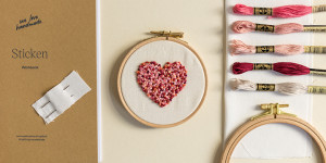 Beitragsbild des Blogbeitrags Neu: Unser Craft Kit “Stickbild Herz” 