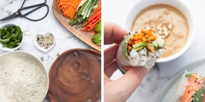 Beitragsbild des Blogbeitrags Veggie Summer Rolls with Peanut Wasabi Sauce 