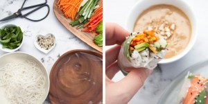 Beitragsbild des Blogbeitrags Veggie Summer Rolls with Peanut Wasabi Sauce