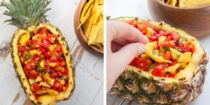 Beitragsbild des Blogbeitrags Easy Pineapple Salsa (5 Ingredients, Vegan, Gluten-Free) 