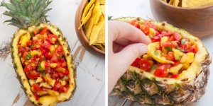 Beitragsbild des Blogbeitrags Easy Pineapple Salsa (5 Ingredients, Vegan, Gluten-Free)