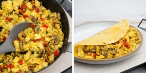 Beitragsbild des Blogbeitrags Tofu Scramble with Mushrooms and Bell Pepper 