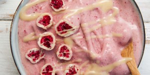 Beitragsbild des Blogbeitrags 2-Ingredient Raspberry Nice Cream