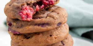 Beitragsbild des Blogbeitrags Sugar-Free Chocolate Cookies with Raspberries
