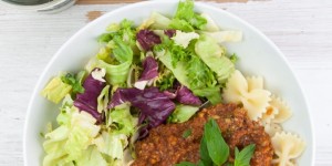 Beitragsbild des Blogbeitrags Oil-Free Vegetable Bolognese 