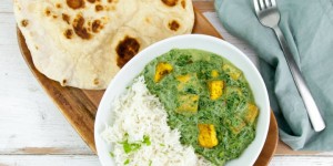 Beitragsbild des Blogbeitrags Vegan Palak Tofu Paneer