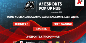 Beitragsbild des Blogbeitrags A1 präsentiert neue E-Sports Studie und eröffnet A1 eSports Pop Up Hub 