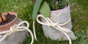 Beitragsbild des Blogbeitrags Betonübertöpfe selber machen