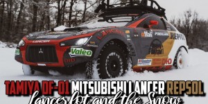 Beitragsbild des Blogbeitrags Tamiya DF-01 Mitsubishi Lancer – Lancerlot and the snow 