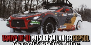 Beitragsbild des Blogbeitrags Tamiya DF-01 Mitsubishi Lancer – Lancerlot and the snow