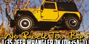 Beitragsbild des Blogbeitrags 1/35 RC Jeep Wrangler JK (OH35A01) – No rock too big!