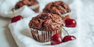 Beitragsbild des Blogbeitrags Schoko-Kirsch-Muffins – schnell gemacht!