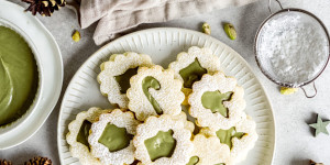 Beitragsbild des Blogbeitrags Linzeraugen mit Pistaziencreme