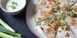 Beitragsbild des Blogbeitrags QUESADILLAS MIT CHEDDAR UND FRÜHLINGSZWIEBELN {SOULFOOD MIT SUCHTPOTENTIAL}