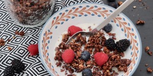 Beitragsbild des Blogbeitrags SCHOKOGRANOLA OHNE GETREIDE 