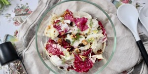 Beitragsbild des Blogbeitrags GEBRATENER FENCHEL-RADICCHIOSALAT 