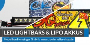 Beitragsbild des Blogbeitrags Crawlerkeller – SMD LED Lightbars & BBQ Lipo Akkus