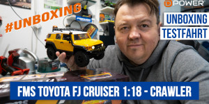 Beitragsbild des Blogbeitrags Unboxing & Testfahrt: FMS TOYOTA FJ Cruiser 1:18 – Crawler RTR 2.4GHz 