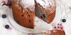 Beitragsbild des Blogbeitrags Heidelbeerkuchen vegan
