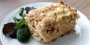 Beitragsbild des Blogbeitrags Rezept: überbackene Schinkenfleckerl