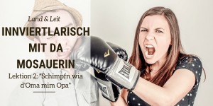 Beitragsbild des Blogbeitrags Innviertlarisch mit da Mosauerin – Lektion 2: „Schimpfen wia d‘ Oma mim Opa“