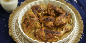 Beitragsbild des Blogbeitrags Huhn in Dijon-Senfsauce – Poulet à la moutarde 