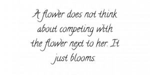 Beitragsbild des Blogbeitrags Wednesday Word: A flower does not think about competing with the flower next to it. It just blooms.