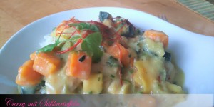 Beitragsbild des Blogbeitrags [Food] Curry mit Süßkartoffeln (vegan, laktosefrei, glutenfrei) 
