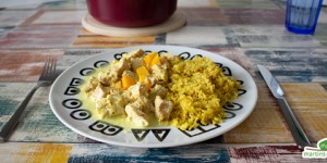 Beitragsbild des Blogbeitrags Putencurry mit Pfirsich 