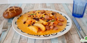 Beitragsbild des Blogbeitrags Würziger Western-Gemüseeintopf mit Frankfurter
