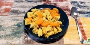 Beitragsbild des Blogbeitrags Einfacher Kaiserschmarren mit Mandarinen