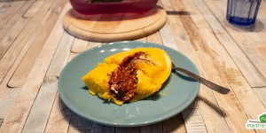 Beitragsbild des Blogbeitrags Knackiges Knoppers Erdnuss-Omlett