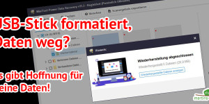 Beitragsbild des Blogbeitrags Datenwiederherstellung vom formatieren USB-Stick