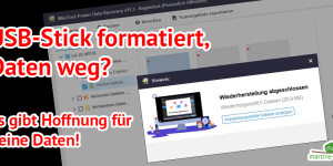 Beitragsbild des Blogbeitrags Datenwiederherstellung vom formatieren USB-Stick 
