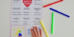 Beitragsbild des Blogbeitrags Basteln für den Muttertag inkl. Mama-Fragebogen als Download