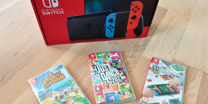 Beitragsbild des Blogbeitrags Bombastisches Gewinnspiel: Gewinne eine Nintendo Switch inkl. drei Spielen + Spieletipps für kleine Kinder