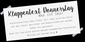 Beitragsbild des Blogbeitrags Klappentext – Donnerstag 