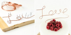 Beitragsbild des Blogbeitrags Geschenkidee zum Valentinstag: Cake Topper aus Draht in Kupfer biegen 