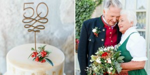 Beitragsbild des Blogbeitrags 50 Jahre Brigitta & Helmut: Eine stilvolle Goldene Hochzeit in Tracht mit viel Liebe 