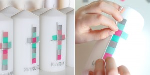Beitragsbild des Blogbeitrags DIY Kerzen als Gastgeschenk für Kommunion oder Taufe selbermachen