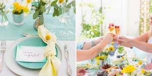 Beitragsbild des Blogbeitrags Wenn ein Fotoshooting zu einer türkis-gelben Gartenparty mit Freundinnen wird