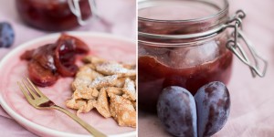 Beitragsbild des Blogbeitrags Dinkel-Vollkorn-Schmarrn mit Zwetschkenröster ohne Zucker