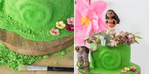 Beitragsbild des Blogbeitrags Herz von Te Fiti Torte für eine Vaiana / Moana Party – Anleitung für eine Motivtorte