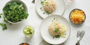 Beitragsbild des Blogbeitrags Rezept für Naturreis-Wildlachs-Kugel 